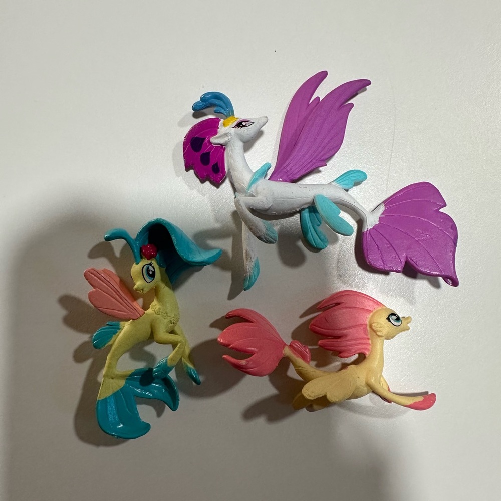 My Little Pony Sea Pony Figures - Purple, Pink, Yellow